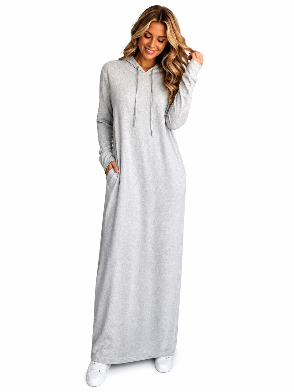 Grey Hoodie Maxi Dress. So Comfy! Cotton - Poly Blend . That Athleisure Look 👀